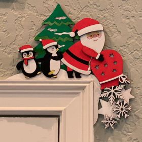 Fashion Christmas Door Frame Decoration (Option: Penguin And Old Man)