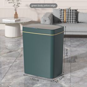 Polypropylene Smart Inductive Ashbin Kitchen With Lid Large Capacity (Option: Green-18L Battery Version)