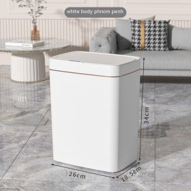 Polypropylene Smart Inductive Ashbin Kitchen With Lid Large Capacity (Option: Platinum-15L Charging Version)
