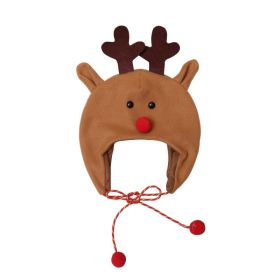 Flannel Long Shoelace Cartoon Decorated As Christmas Hat (Option: Deer Hat)