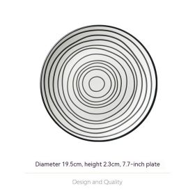 Ceramic Red Plate Household Dinner Plate European Meal Tray Creative Tableware Personality Simple Breakfast Plate (Option: Light Brown 6072)