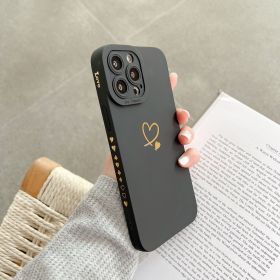 Angel Eye Love Phone Case Bronzing Solid Color Drop-resistant Protective Cover (Option: black-IPhone15plus)