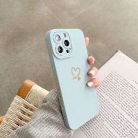 Angel Eye Love Phone Case Bronzing Solid Color Drop-resistant Protective Cover (Option: Yuanfeng Blue Eye-IPhone15plus)
