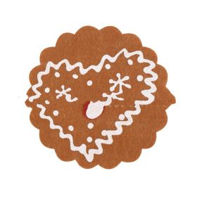 Christmas Decorations Non-woven Fabric Coaster Home (Option: Heart Shape)