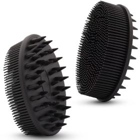 Silicone Bath Brush Double-sided Massage (Option: Pointed Black)