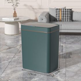Polypropylene Smart Inductive Ashbin Kitchen With Lid Large Capacity (Option: Green Gold-18L Battery Version)