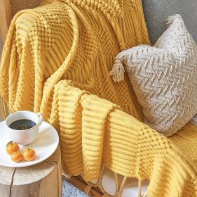 Nordic Style Bubble Lunch Break Artifact Summer Cover Blanket Sleeping Sofa (Option: Turmeric-130 √ó 170cm)