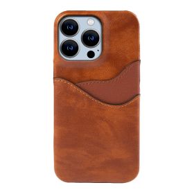 Leather Anti-aging Card-inserting Mobile Phone Protective Cover (Option: Brown-Google Pixel3a)