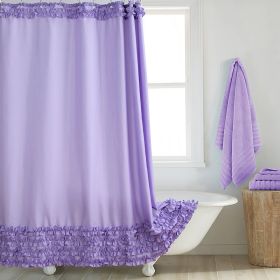 Environmentally Friendly Polyester Fabric Thickened Waterproof Shower Curtain (Option: Purple-183CM Wide X220CM High)