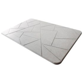 Bathroom Mats Diatom Ooze Hard Pad Non-slip Absorbent Diatomite Entrance Toilet Bathroom Step Mat (Option: Gray Geometric-20x30cm)