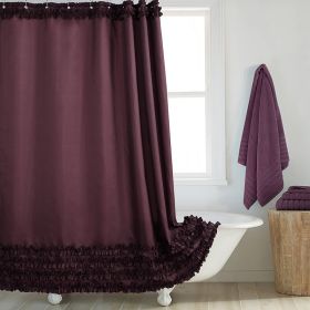 Environmentally Friendly Polyester Fabric Thickened Waterproof Shower Curtain (Option: Coffee-160CM Wide X183CM High)
