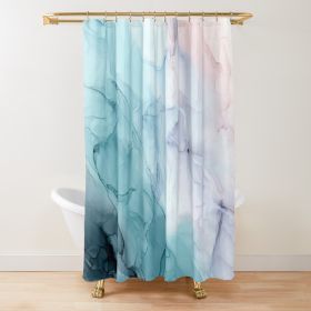 Sage Green Watercolor Ombre Shower Curtain Bathroom Fabric (Option: 8 W165xH180cm)