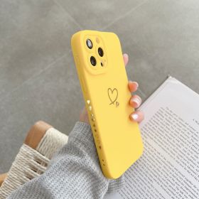 Angel Eye Love Phone Case Bronzing Solid Color Drop-resistant Protective Cover (Option: yellow-iPhone15)